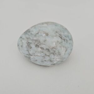 Vintage Alabaster Stone Egg With Flat Side. Blue And Grey.
